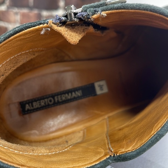 Alberto Fermani Ankle Booties Dark Green Suede Leather Size 39.5 9.5 - Picture 10 of 13